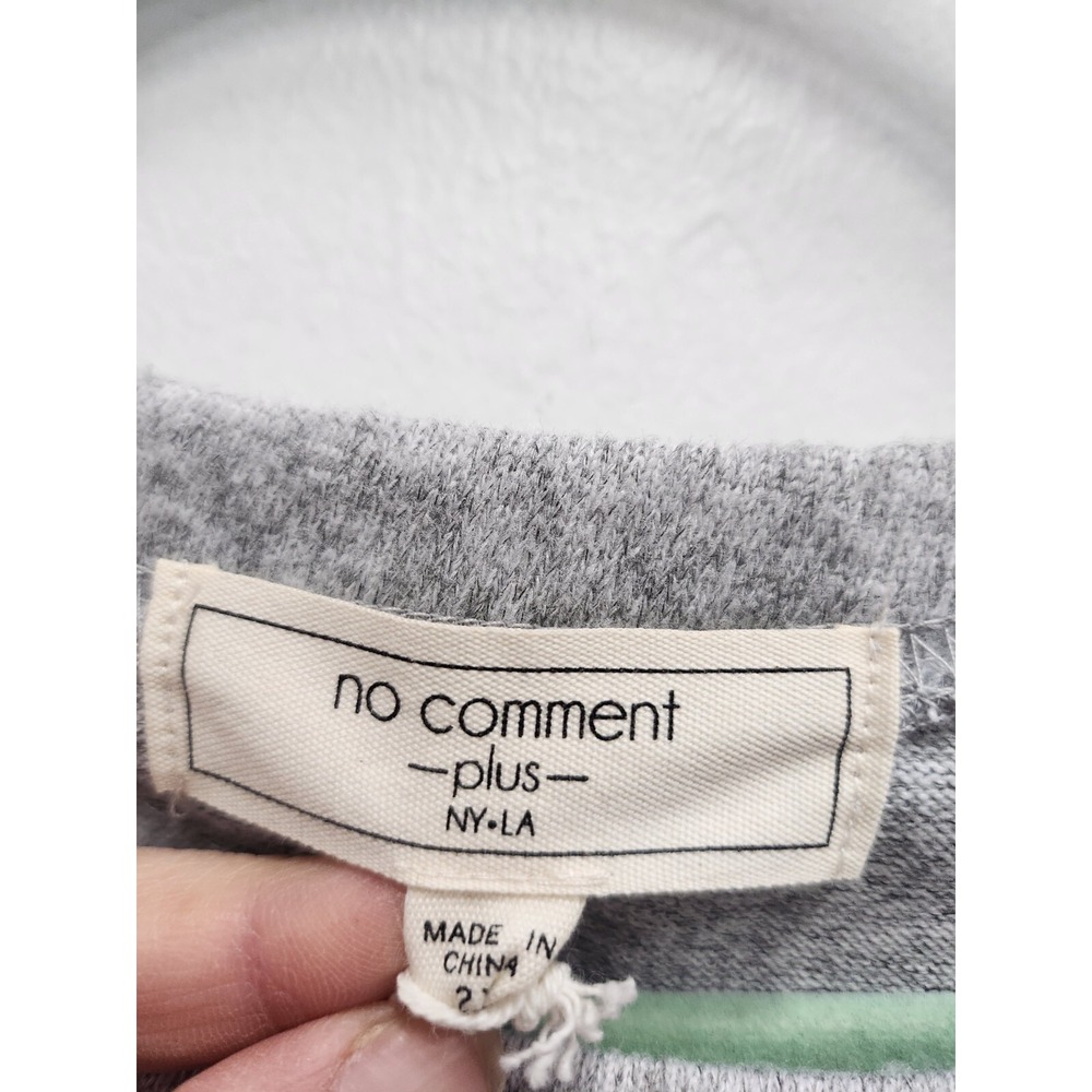 No Comment NY.LA Womens Tunic Top Size 2X Gray Brushed Ruffle Long Sleeve NWT - Picture 4 of 9